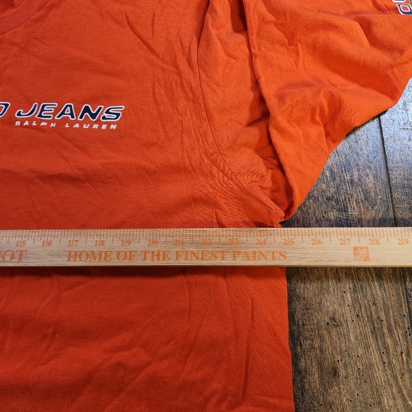 Vintage Y2K Ralph Lauren Polo Jeans Co T-Shirt Crewneck Tee Men's Size XL Orange - Picture 6 of 9